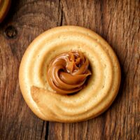 homemade butter cookie with caramel